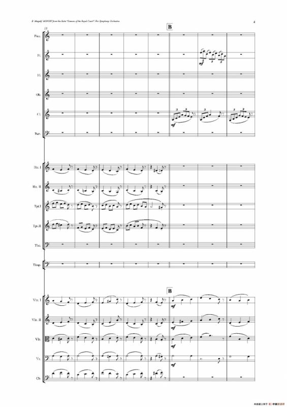 《来自皇室的舞蹈》管弦乐套曲：2.MINUET（小步舞曲）（总谱）
