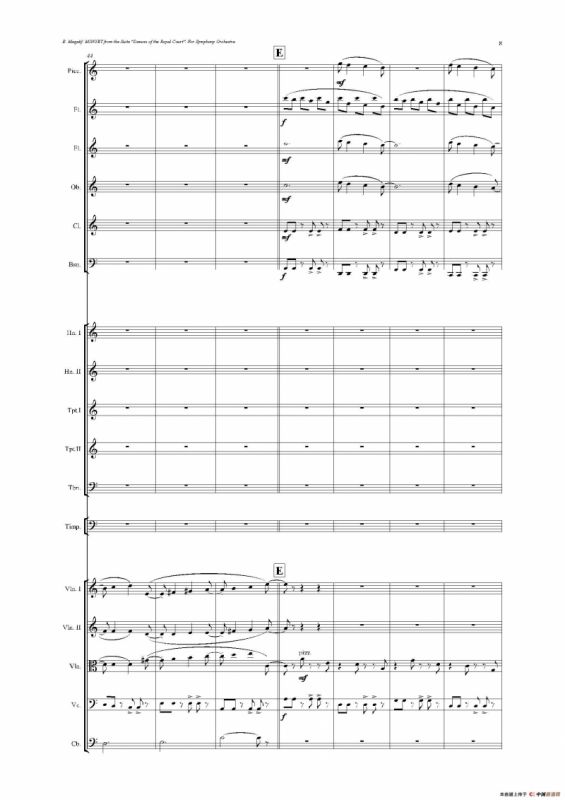 《来自皇室的舞蹈》管弦乐套曲：2.MINUET（小步舞曲）（总谱）