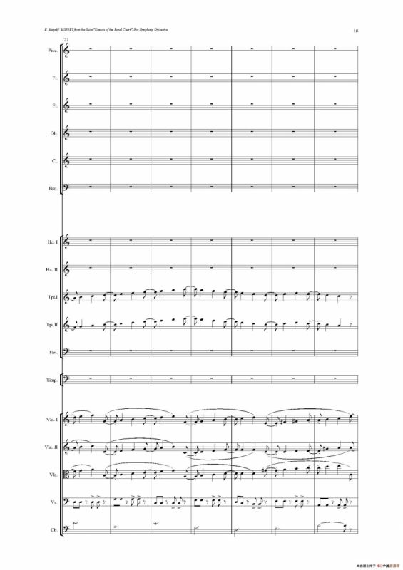 《来自皇室的舞蹈》管弦乐套曲：2.MINUET（小步舞曲）（总谱）