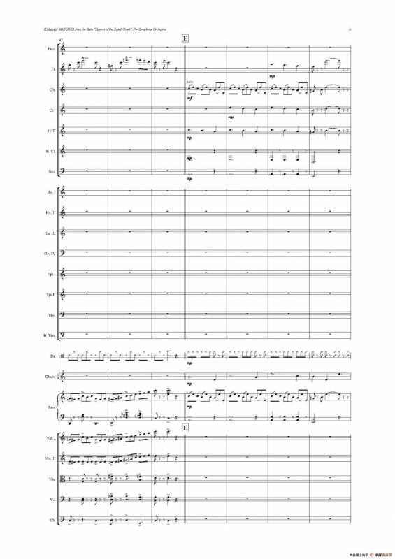 《来自皇室的舞蹈》管弦乐套曲：3.MAZURKA（玛祖卡）（总谱）