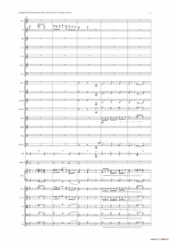 《来自皇室的舞蹈》管弦乐套曲：3.MAZURKA（玛祖卡）（总谱）