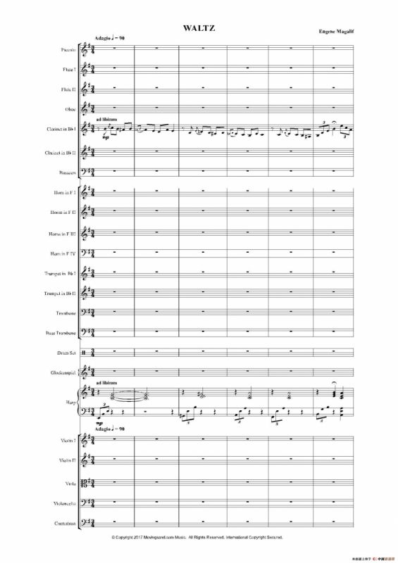 《来自皇室的舞蹈》管弦乐套曲：4.WALTZ（华尔兹）（总谱）