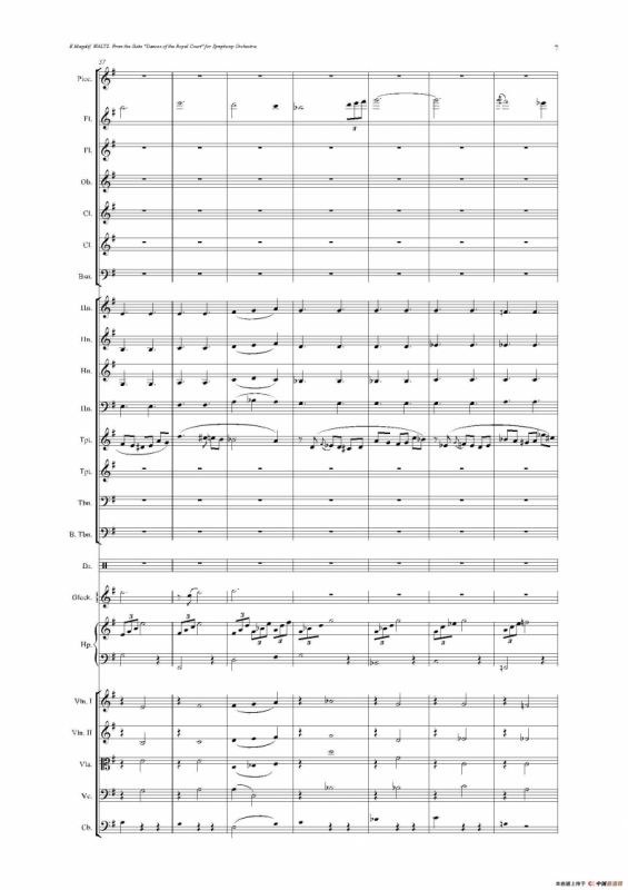 《来自皇室的舞蹈》管弦乐套曲：4.WALTZ（华尔兹）（总谱）