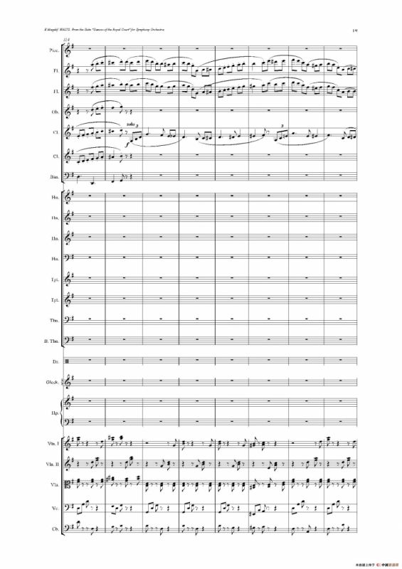 《来自皇室的舞蹈》管弦乐套曲：4.WALTZ（华尔兹）（总谱）