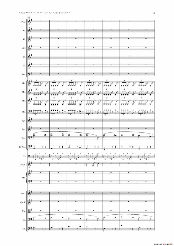 《来自皇室的舞蹈》管弦乐套曲：4.WALTZ（华尔兹）（总谱）