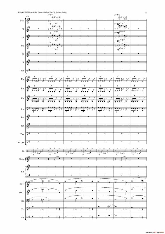 《来自皇室的舞蹈》管弦乐套曲：4.WALTZ（华尔兹）（总谱）