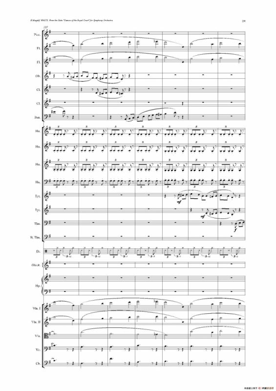 《来自皇室的舞蹈》管弦乐套曲：4.WALTZ（华尔兹）（总谱）