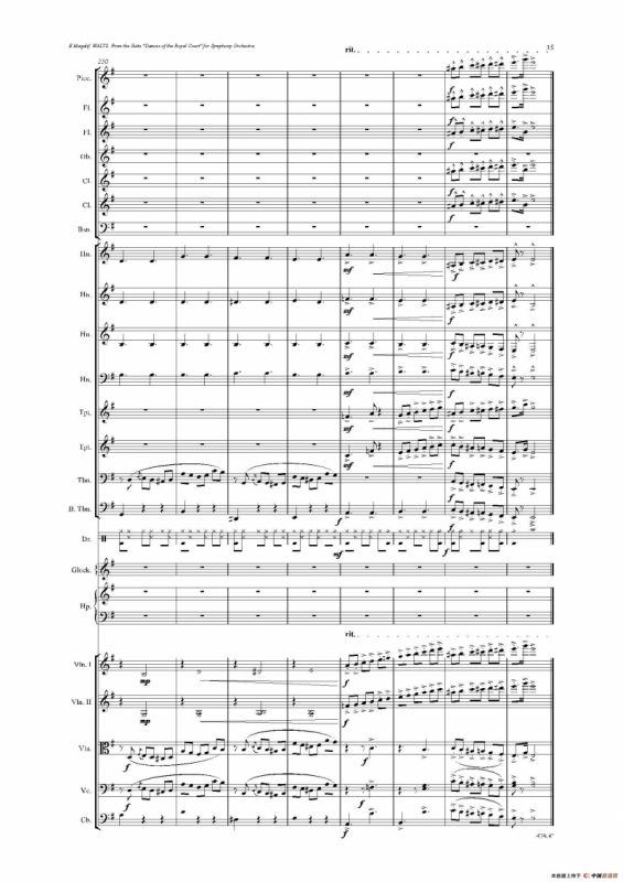 《来自皇室的舞蹈》管弦乐套曲：4.WALTZ（华尔兹）（总谱）