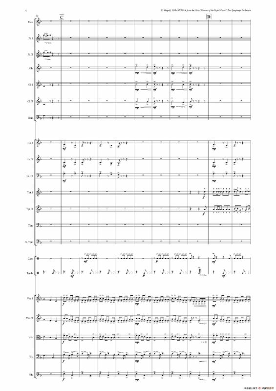 《来自皇室的舞蹈》管弦乐套曲：5.TARANTELLA（塔兰台拉）（总谱）