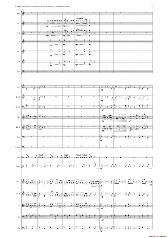 《来自皇室的舞蹈》管弦乐套曲：5.TARANTELLA（塔兰台拉）（总谱）
