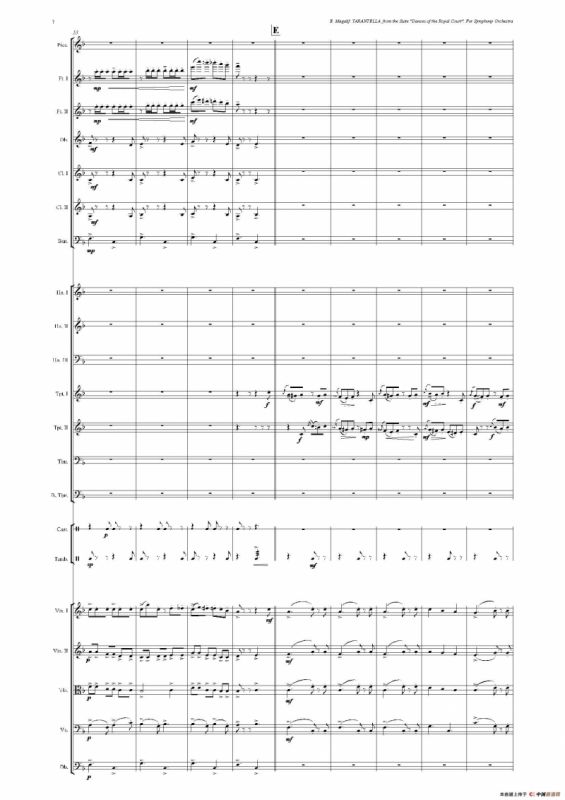 《来自皇室的舞蹈》管弦乐套曲：5.TARANTELLA（塔兰台拉）（总谱）