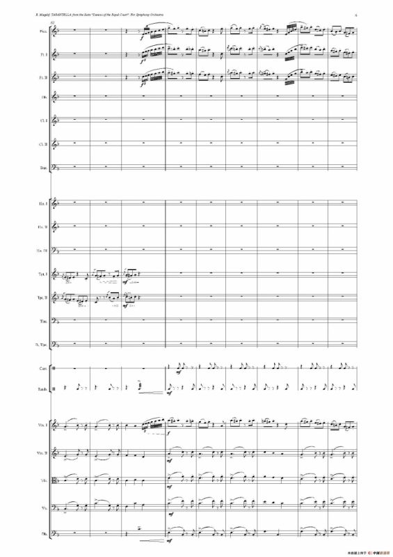 《来自皇室的舞蹈》管弦乐套曲：5.TARANTELLA（塔兰台拉）（总谱）