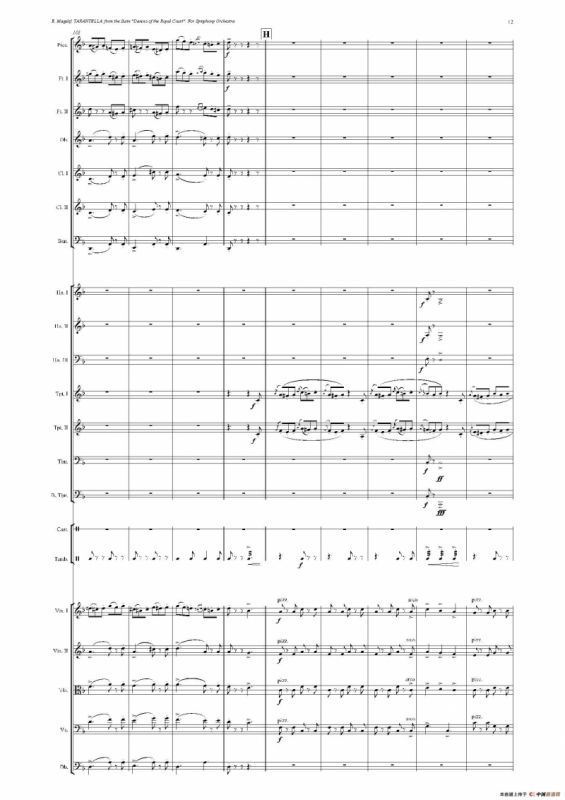 《来自皇室的舞蹈》管弦乐套曲：5.TARANTELLA（塔兰台拉）（总谱）
