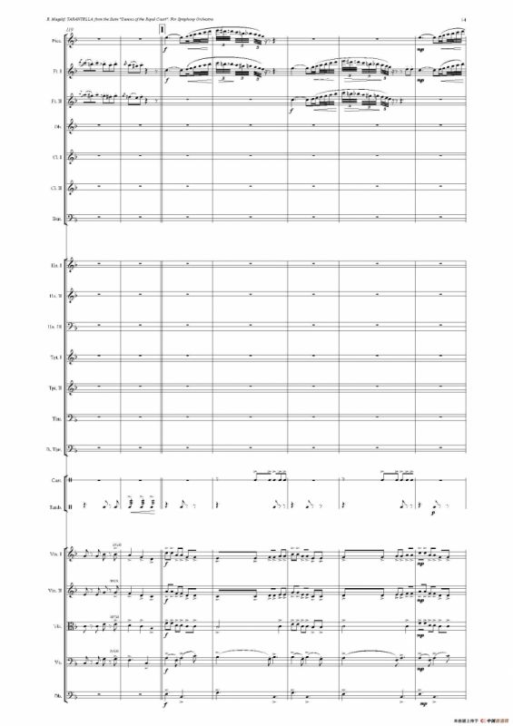 《来自皇室的舞蹈》管弦乐套曲：5.TARANTELLA（塔兰台拉）（总谱）