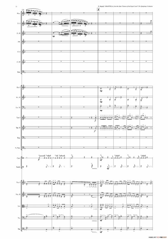 《来自皇室的舞蹈》管弦乐套曲：5.TARANTELLA（塔兰台拉）（总谱）