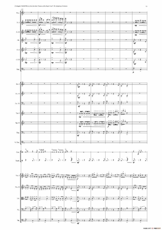 《来自皇室的舞蹈》管弦乐套曲：5.TARANTELLA（塔兰台拉）（总谱）