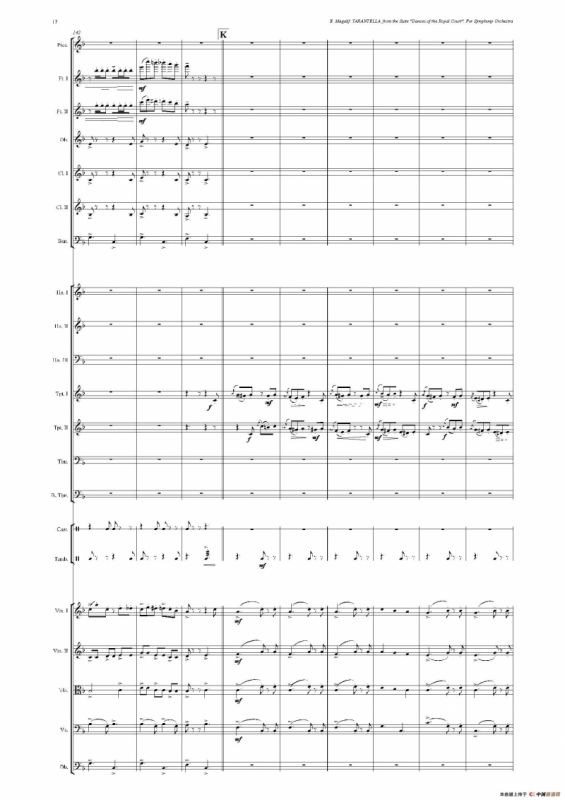 《来自皇室的舞蹈》管弦乐套曲：5.TARANTELLA（塔兰台拉）（总谱）