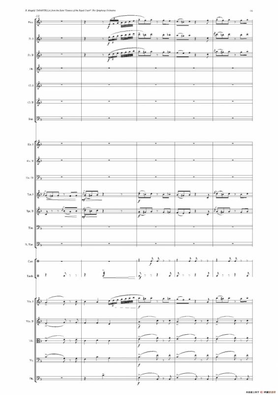 《来自皇室的舞蹈》管弦乐套曲：5.TARANTELLA（塔兰台拉）（总谱）