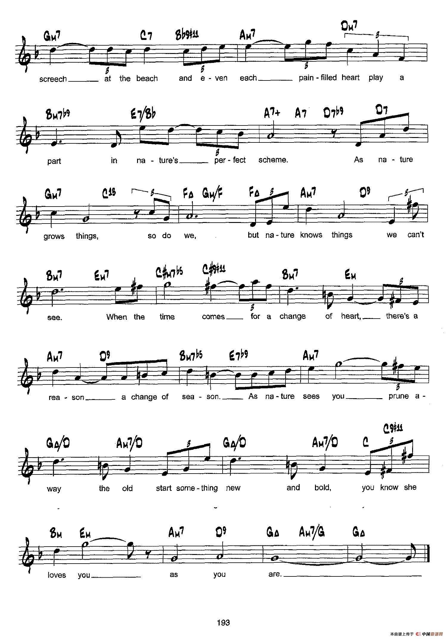 降B爵士乐谱：AS YOU ARE