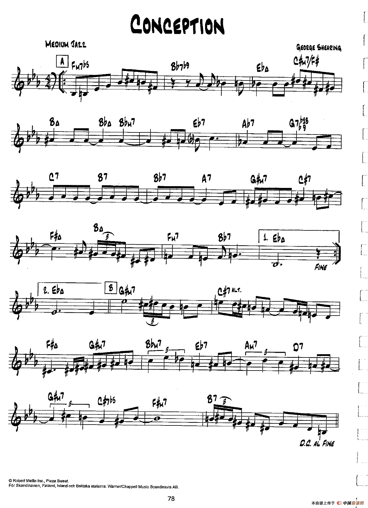 降B爵士乐谱：CONCEPTION