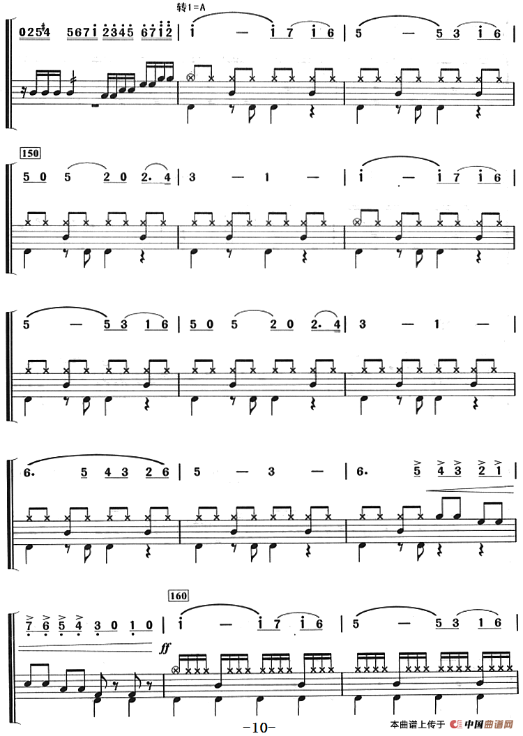 鲁斯兰与柳德米拉序曲（架子鼓、主旋律+鼓谱）