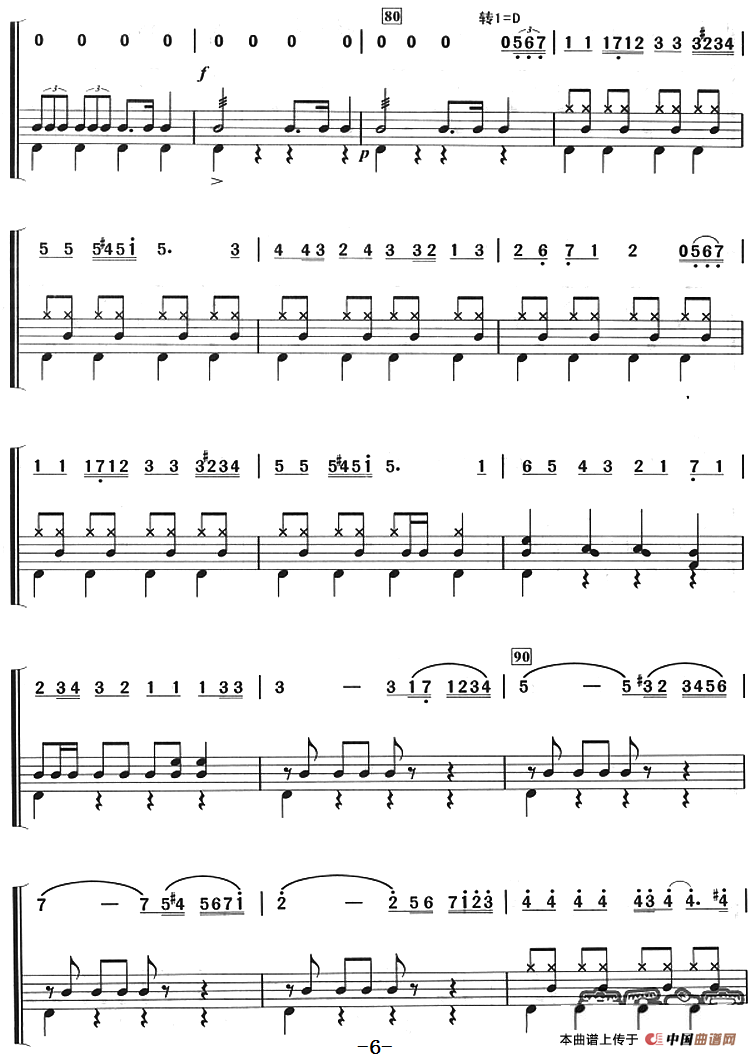 巡逻兵进行曲（架子鼓、主旋律+鼓谱）