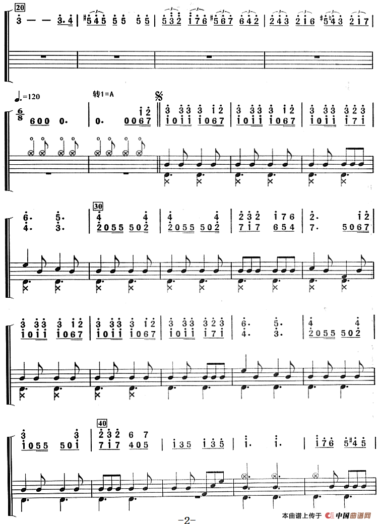 轻骑兵序曲（架子鼓、主旋律+鼓谱）