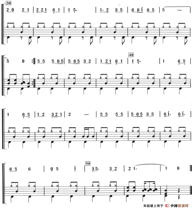 粉红色的回忆（架子鼓、主旋律+鼓谱）