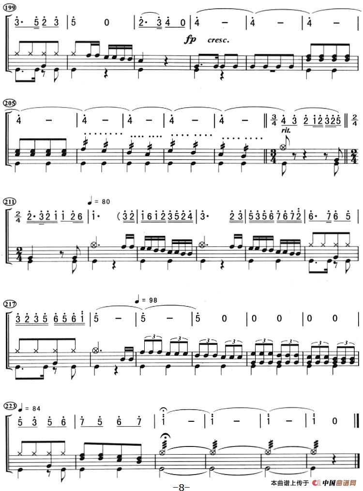 打虎上山（架子鼓、主旋律+鼓谱）