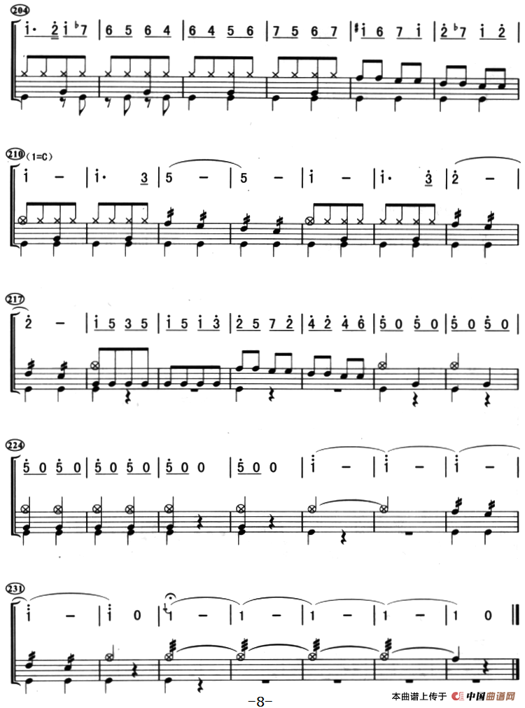 黄河的吼声（架子鼓、主旋律+鼓谱）