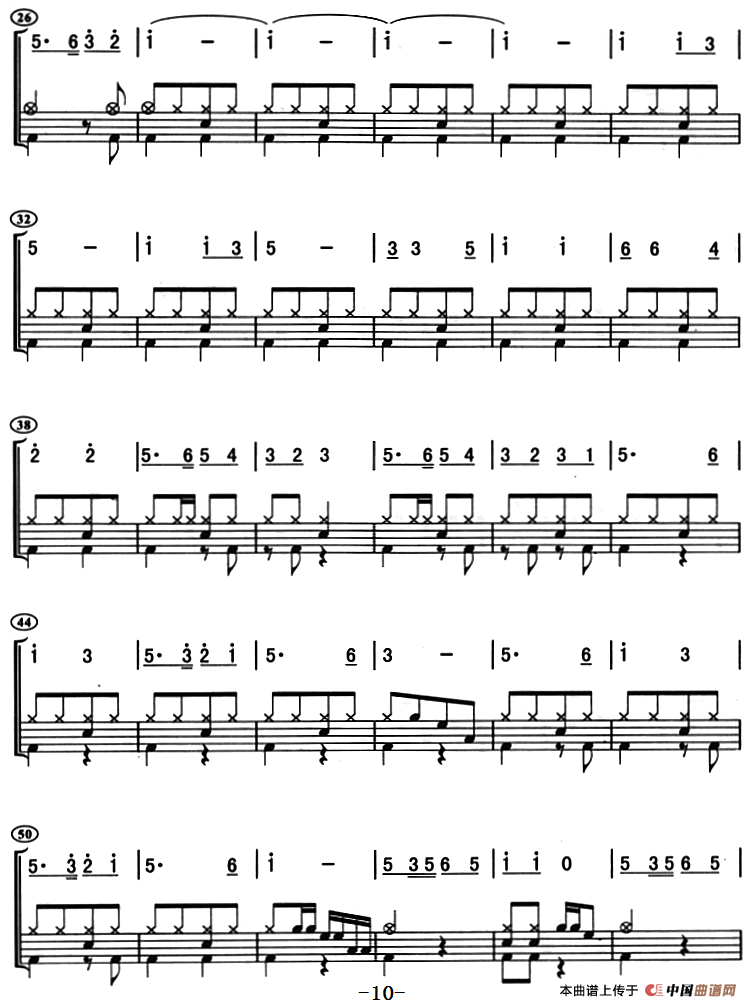 黄河的吼声（架子鼓、主旋律+鼓谱）