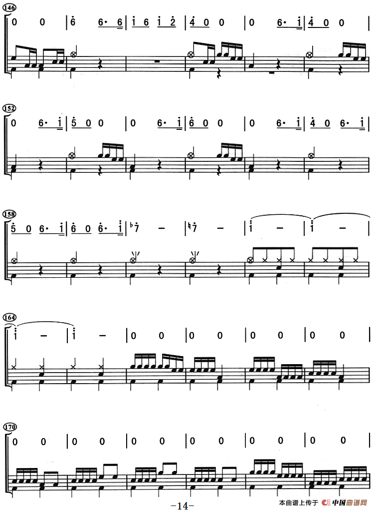 黄河的吼声（架子鼓、主旋律+鼓谱）