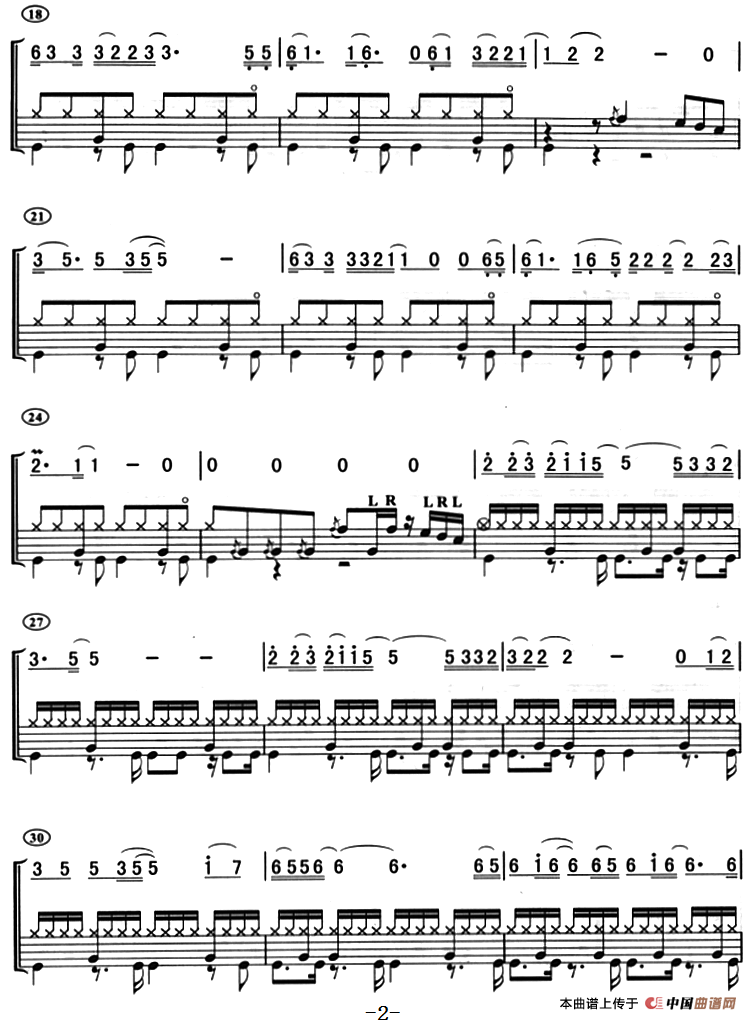 我想有个家（架子鼓、主旋律+鼓谱）