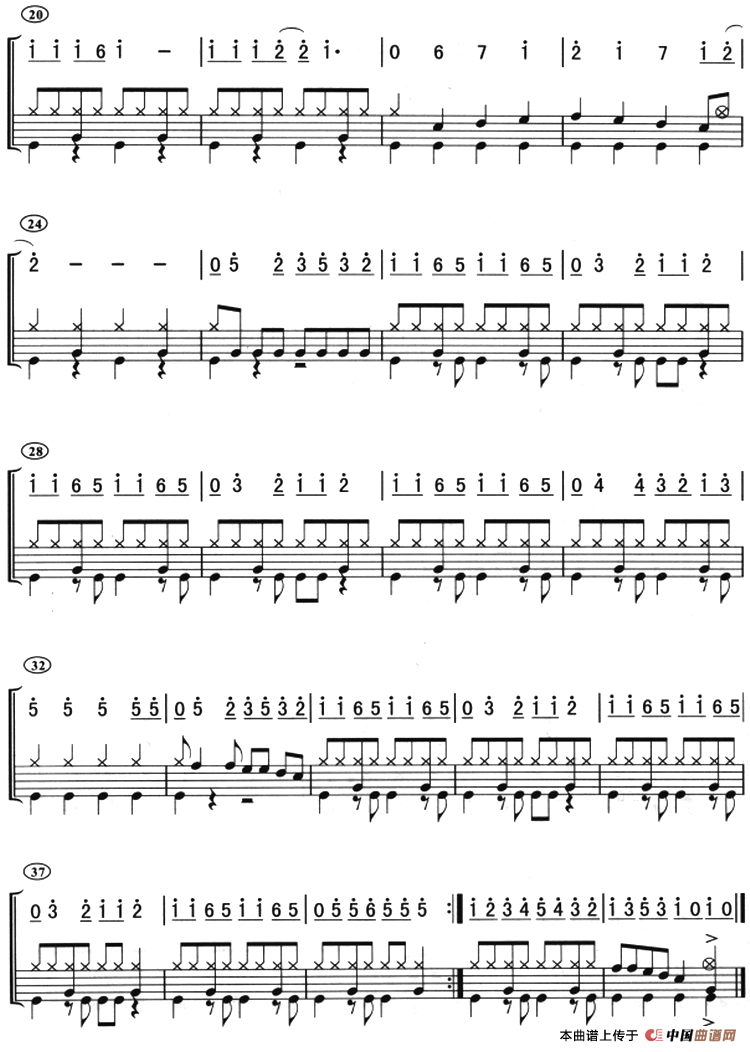 稍息、立正、站好（架子鼓、主旋律+鼓谱）