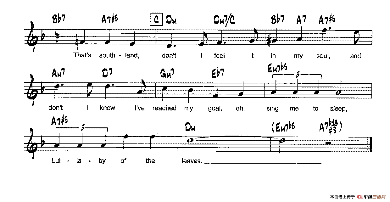 降B爵士乐谱：LULLABY OF THE LEAVES