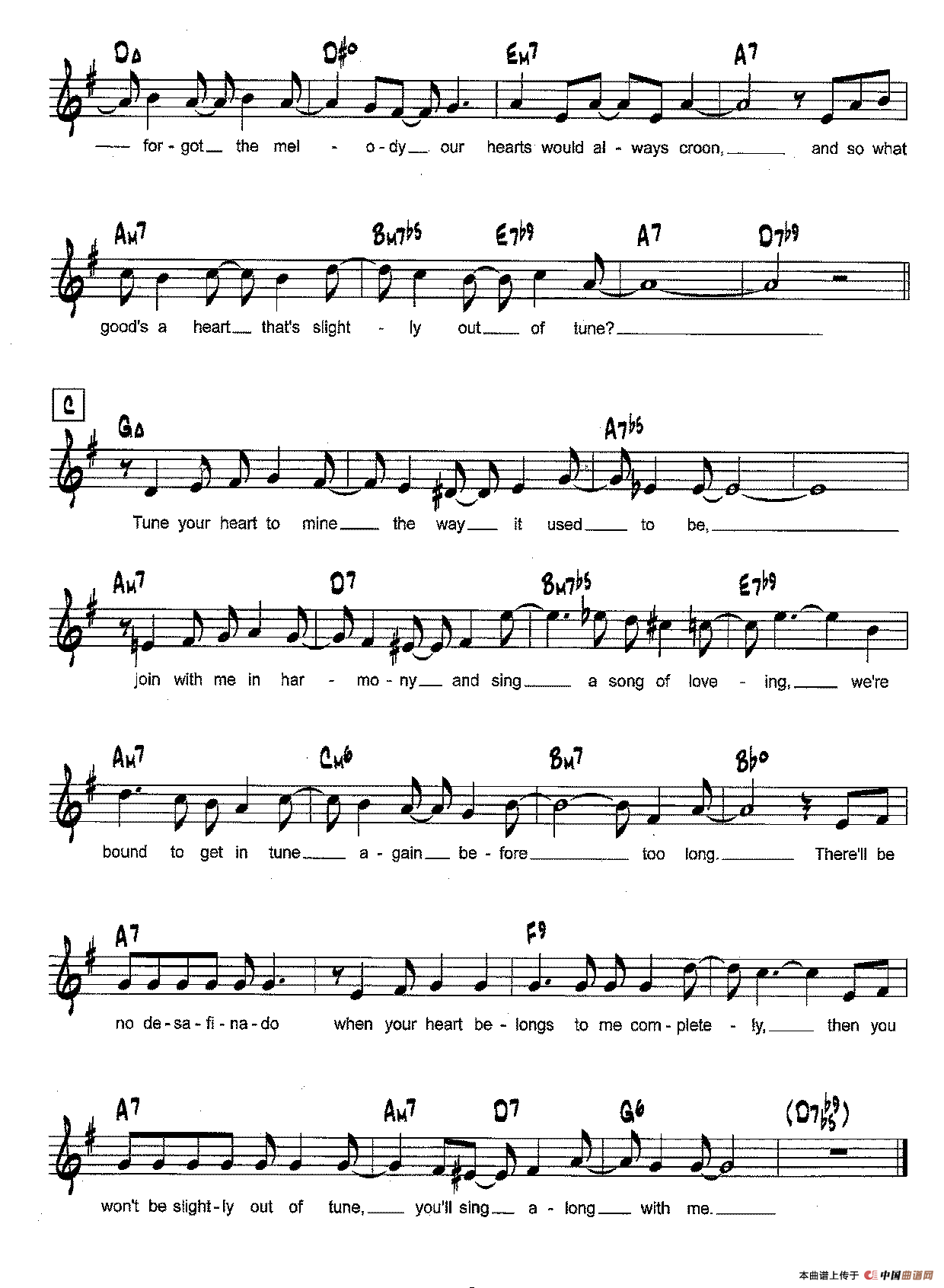 降B爵士乐谱：DESAFINADO