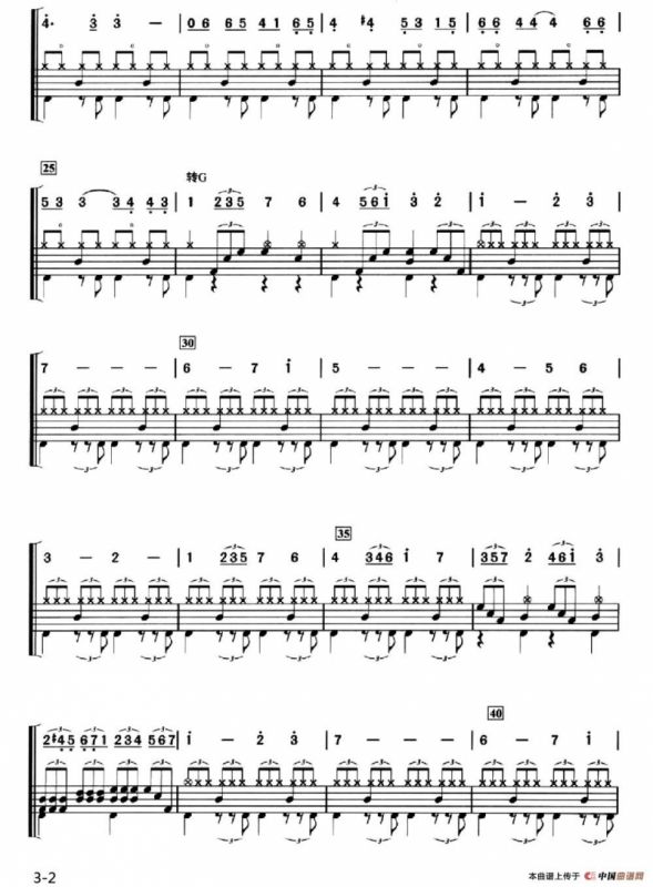 [墨西哥]叶塞尼亚（架子鼓、简谱+鼓谱）