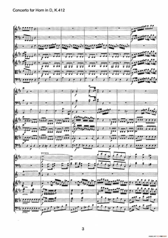 Concerto for Horn in D，K.412（D大调第一圆号协奏曲K412号作品）