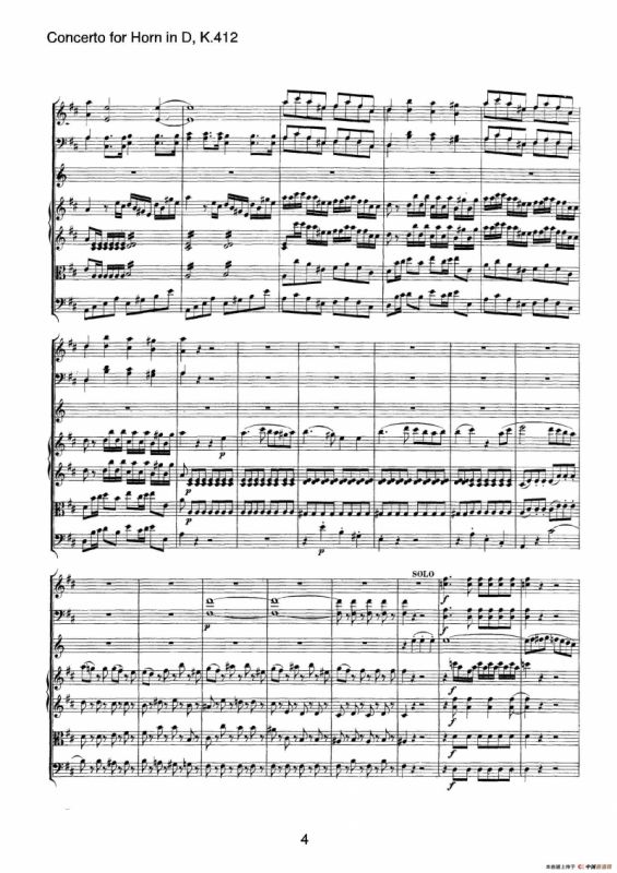 Concerto for Horn in D，K.412（D大调第一圆号协奏曲K412号作品）