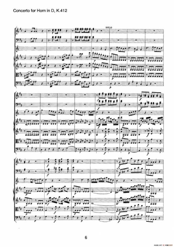 Concerto for Horn in D，K.412（D大调第一圆号协奏曲K412号作品）