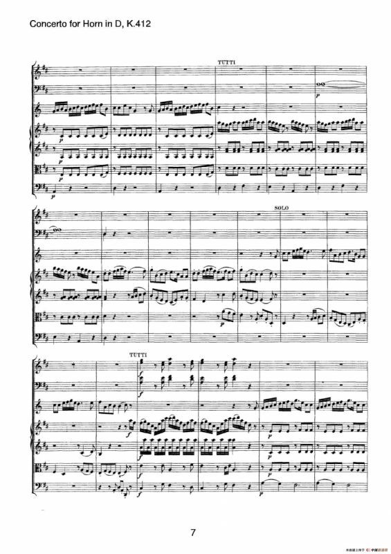 Concerto for Horn in D，K.412（D大调第一圆号协奏曲K412号作品）