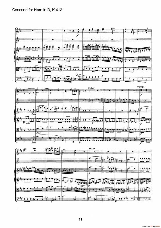 Concerto for Horn in D，K.412（D大调第一圆号协奏曲K412号作品）