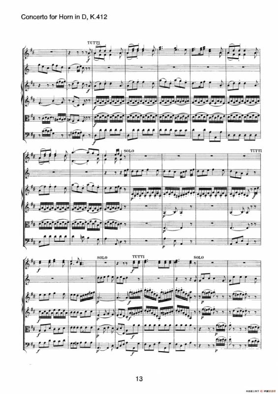 Concerto for Horn in D，K.412（D大调第一圆号协奏曲K412号作品）