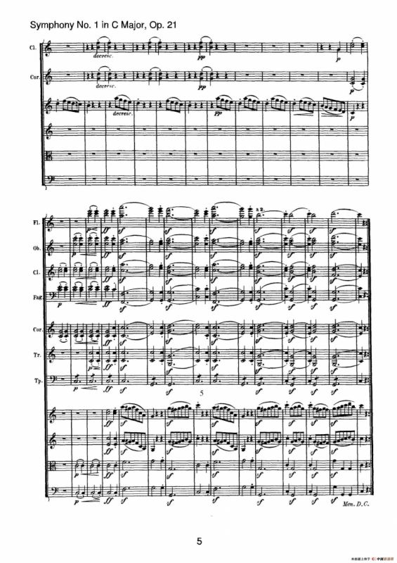 Symphony No.1 in C Major Op.21（Ⅲ）（交响乐总谱）