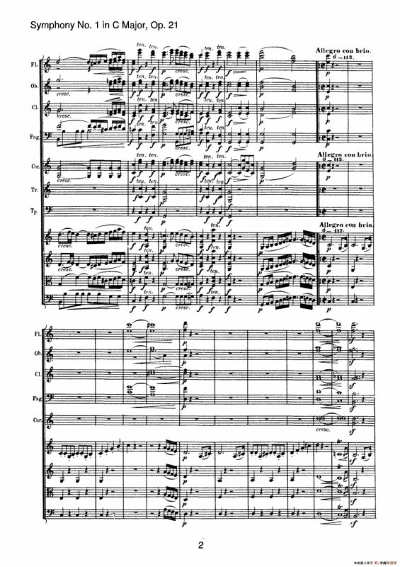 Symphony No.1 in C Major Op.21（Ⅰ）（交响乐总谱）