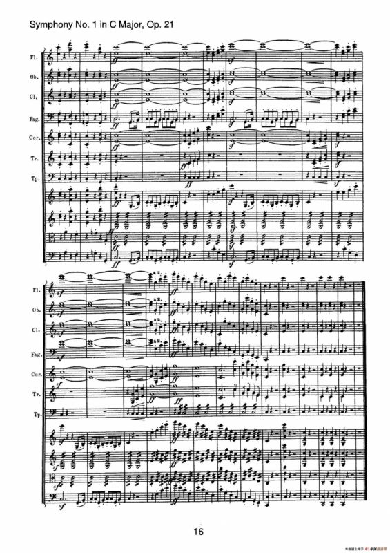 Symphony No.1 in C Major Op.21（Ⅰ）（交响乐总谱）