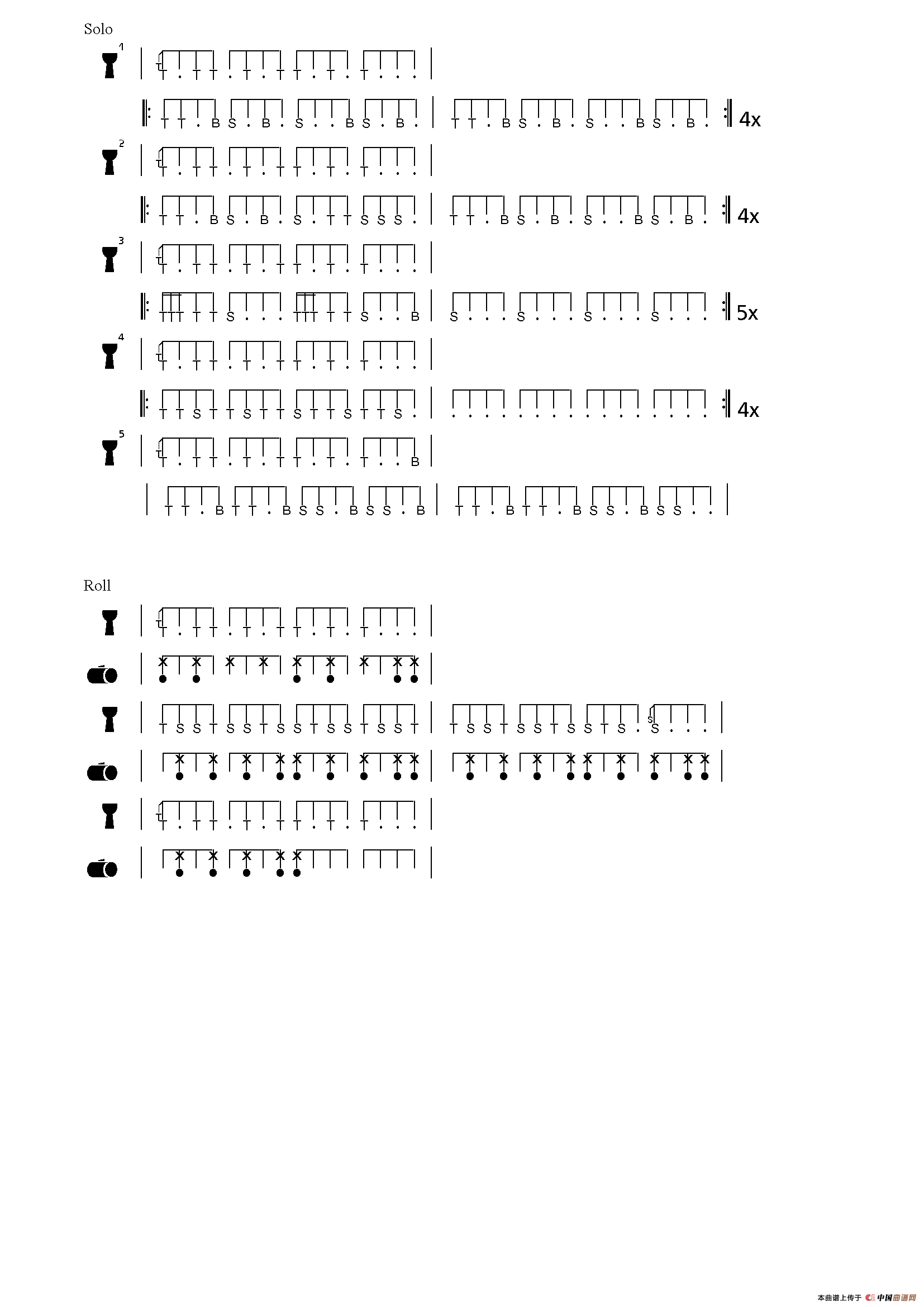 Lolo（非洲手鼓谱）
