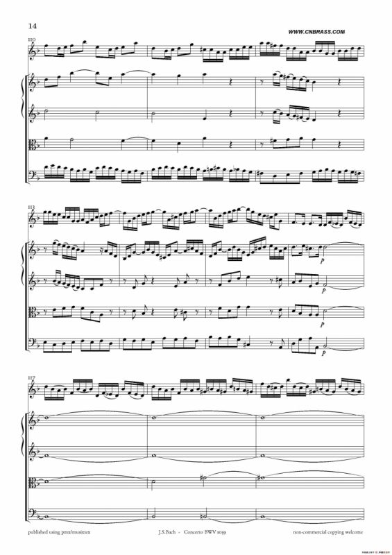 Concerto BWV 1059（双簧管与弦乐D小调协奏曲）
