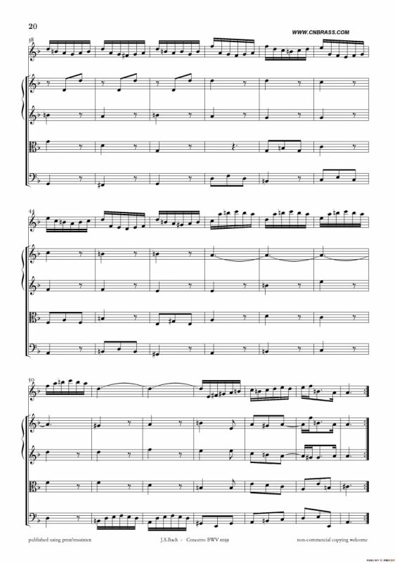 Concerto BWV 1059（双簧管与弦乐D小调协奏曲）