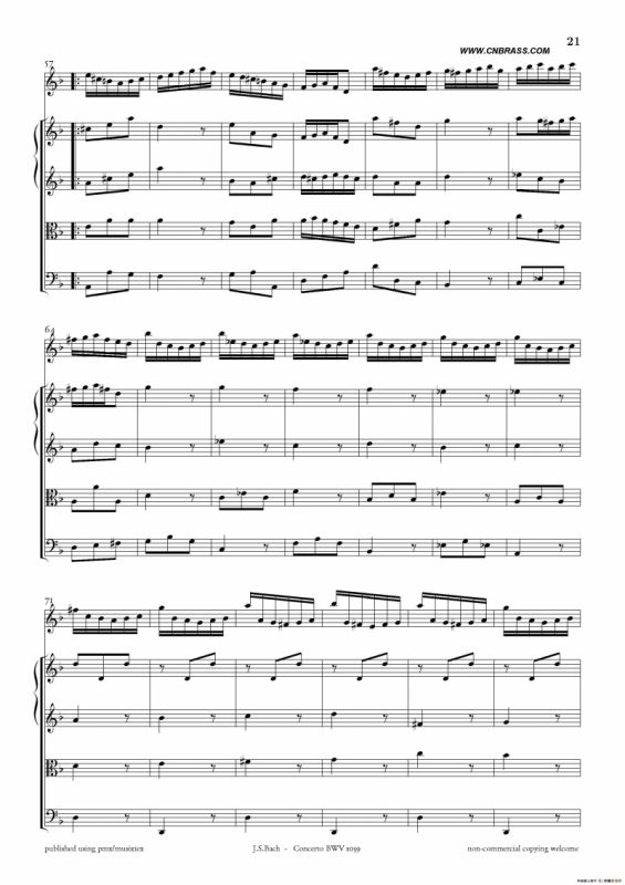 Concerto BWV 1059（双簧管与弦乐D小调协奏曲）